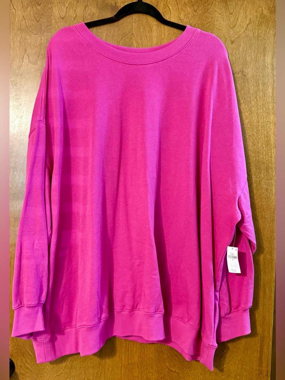 Old Navy Bright Fuchsia Oversized Crewneck Sweatshirt